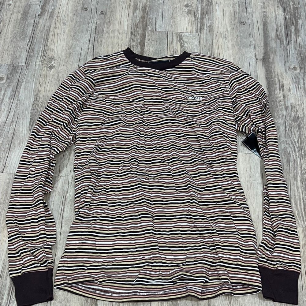 Lost Black and White Striped Long Sleeve Tee